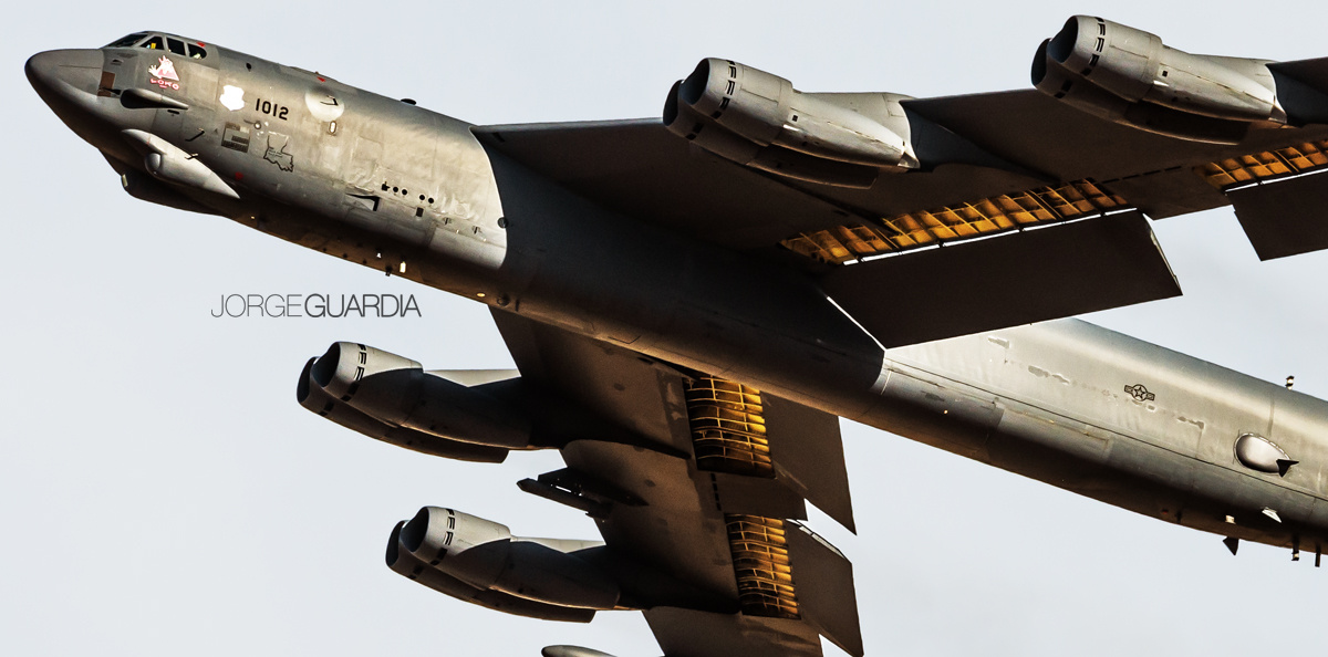 USAF B-52H Stratofortress taking off from Morón Air Base near Seville during May 2021 Bomber Task Force
