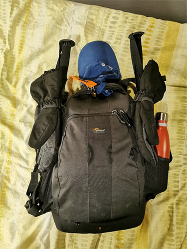 Photography backpack ready for the AXALP 2023 airshow
