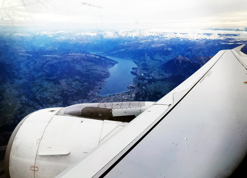 View of Axalp and Interlaken from an Airbus aircraft