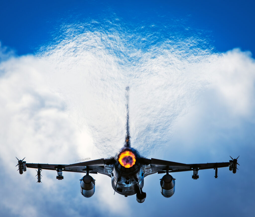Danish Air Force F-16 taking off for a Tactical Leadership Programme mission in Albacete, Spain