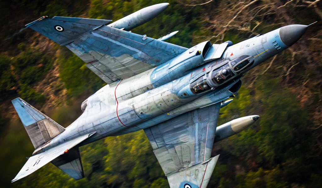 F-4 Phantom of the Hellenic Air Force flying low near Kalavrita during Iniochos exercise